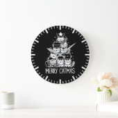 Merry Catmas Schattigee Kerstboom Vakantie Grote Klok (Huis)