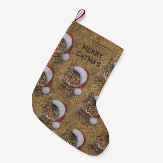 Merry Catmas Stocking Kleine Kerstsok (Voorkant (Hangend))