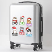Merry Catsmas Kerst sticker Sheet (Koffer)