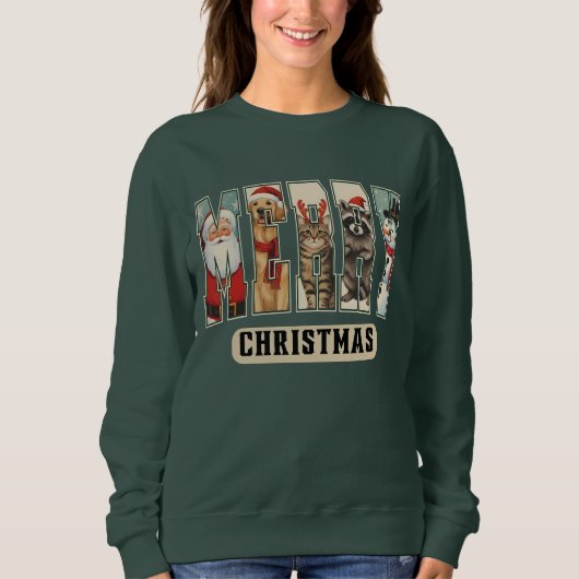 MERRY Character Collage Christmas Shirt Gift (Voorkant)