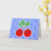 Merry Cherries Kawaii Carte d'anniversaire (Fleur jaune)