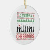 Merry Chessmas Funny Chess - kerstfeest Ugly Sweat Keramisch Ornament (Rechts)