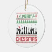 Merry Chessmas Funny Chess - kerstfeest Ugly Sweat Keramisch Ornament (Links)
