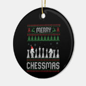 Merry Chessmas Funny Chess - kerstfeest Ugly Sweat Keramisch Ornament (Links)