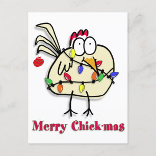 Merry Chick-mas-kaart Briefkaart