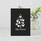 Merry Chickenmas Chicken Kerstmis Funny Xmas Kaart (Staand voorkant)