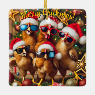 Merry Chickmas Keramisch Ornament