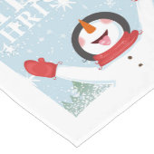 Merry Chiristmas Happy Snowman Lange Tafelloper (Hoek)