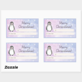 Merry Chreeshmas Penguin Gift Rechthoekige Sticker