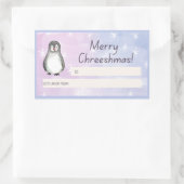 Merry Chreeshmas Penguin Gift Rechthoekige Sticker (Tas)