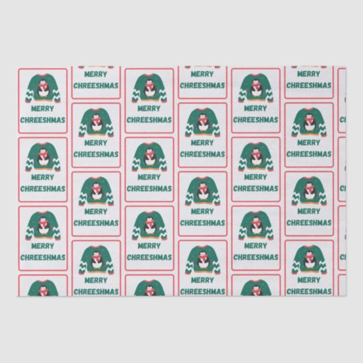 Merry Chreeshmas Penguin Sweater Tissuepapier (Voorkant)