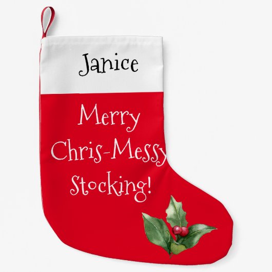 Merry Chris-Messy Stocking Kleine Kerstsok (Voorkant)