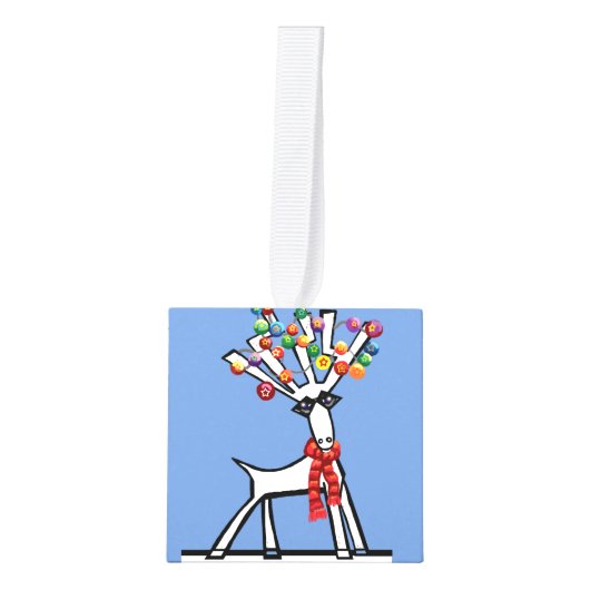 Merry Chris Moose Kubus Ornament (Voorkant)