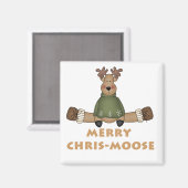 Merry Chris-Moose T-shirts en cadeautjes Magneet (Voorkant / Achterkant)