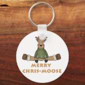 Merry Chris-Moose T-shirts en cadeautjes Sleutelhanger (Voorkant)