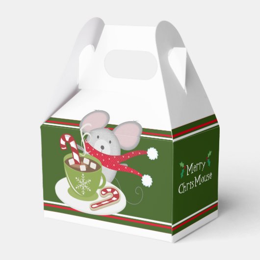 Merry Chris Mouse, holiday Mouse Favor Box Bedankdoosjes (Achterkant)