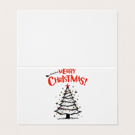 merry chrismas in u visitekaartjes (Buitenkant ongevouwen)