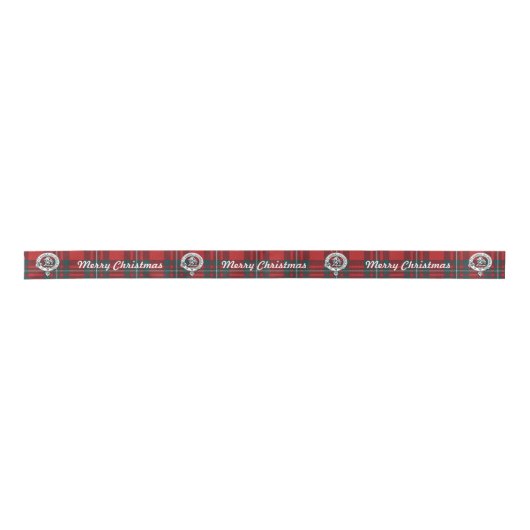 Merry Chrismas MacGregor Tartan 2 yd Clan Badge Lint (Voorkant)