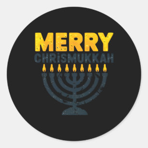 Merry Chrismukkah Christmas Chanoeka Gif Ronde Sticker