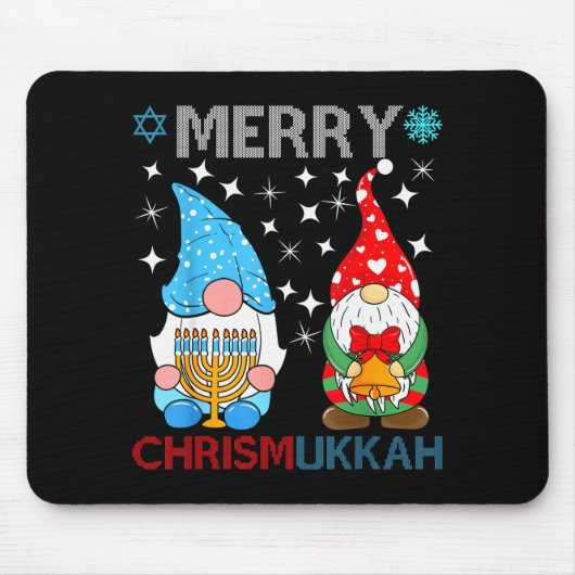 Merry Chrismukkah Funny Gnomes Christmas And Hanuk Muismat (Voorkant)