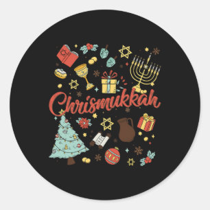 Merry Chrismukkah Happy Christmas Chanoeka 1 Ronde Sticker