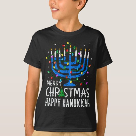 Merry Chrismukkah Happy Christmas Hanukkah Chanuka T-shirt (Voorkant)