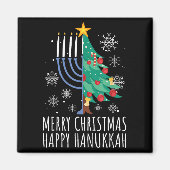 Merry Chrismukkah Happy Christmas Hanukkah Magneet (Voorkant)