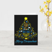 Merry Chrismukkah Happy Kersthanukkah Kaart (Gele Bloem)