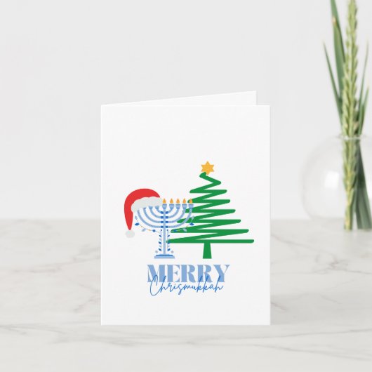 Merry Chrismukkah jolie carte de voeux pliée (Devant)