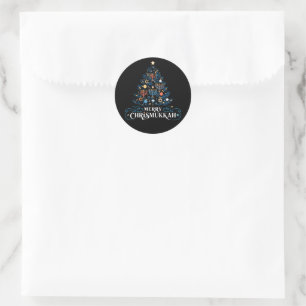 Merry Chrismukkah Joodse feestdag Chanoeka Ronde Sticker