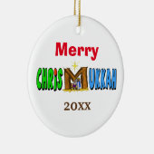 Merry Chrismukkah Manger Ornament past het aan! (Rechts)