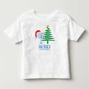 Merry Chrismukkah Menorah en Santa Toddler Shirt