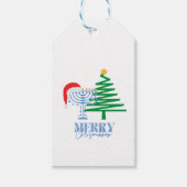 Merry Chrismukkah Menorah en Tree Gift Label Cadeaulabel (Voorkant)