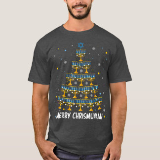 Merry Chrismukkah Menorah kerstboom Hanukkah T-shirt