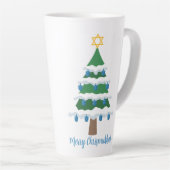 Merry Chrismukkah Schattige Chanoeka Christmas Latte Mok (Rechterhoek)
