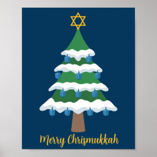 Merry Chrismukkah Schattige Chanoeka Christmas Poster
