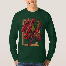 Merry Chrisrmas Holidays Pixel Art T-Shirt