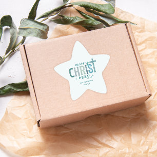 Merry Christ mas Christelijk Boho Familienaam Ster Sticker
