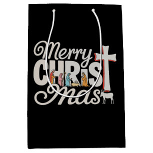 Merry Christ Mas Christelijke kerst Jesus Xmas Medium Cadeauzakje