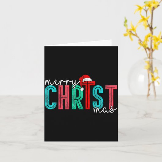 Merry Christ Mas Christian God Matching Christmas Kaart (Gele Bloem)