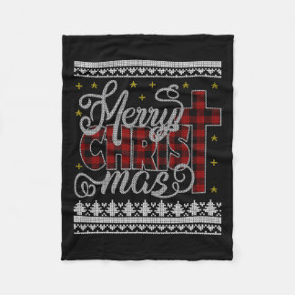 Merry Christ Mas Jesus Christelijke Pyjama's Ugly Fleece Deken