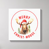 Merry Christ-moose Funny Christmas Moose Canvas Afdruk (Voorkant)