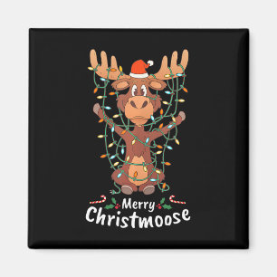 Merry Christeland kerstmis Moose Xmas Tree Lights Magneet