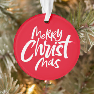 Merry Christelijk CHRISTmas Lettering Religious Ornament