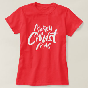 Merry Christelijk kerstcadeau met Religieus Rood T-shirt