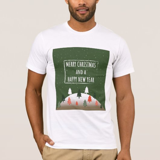 MERRY CHRISTMA Retro Design T-shirt (Voorkant)