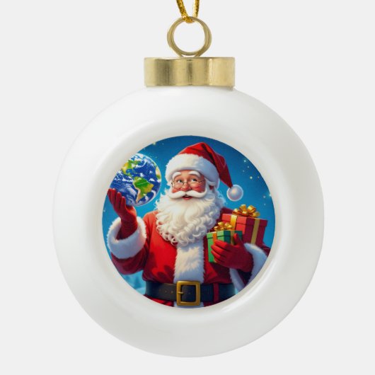 „Merry Christmas“1 Keramische Bal Ornament (Voorkant)