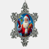 „Merry Christmas“1 Tin Sneeuwvlok Ornament (Links)
