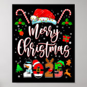 Merry Christmas 2025 Family Matching Pajamas Xmas Poster (Voorkant)