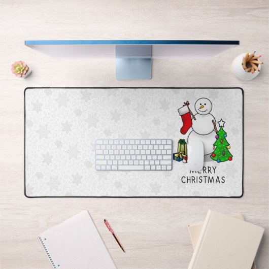Merry Christmas 2 Tree Stocking Snowman Bureaumat (Kantoor 1)